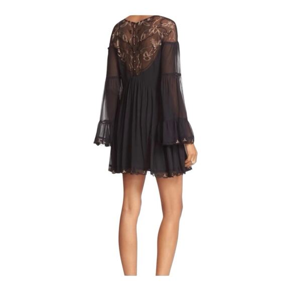 Free People beaded PANAMA CITY MINI DRESS black sz small - Picture 7 of 16